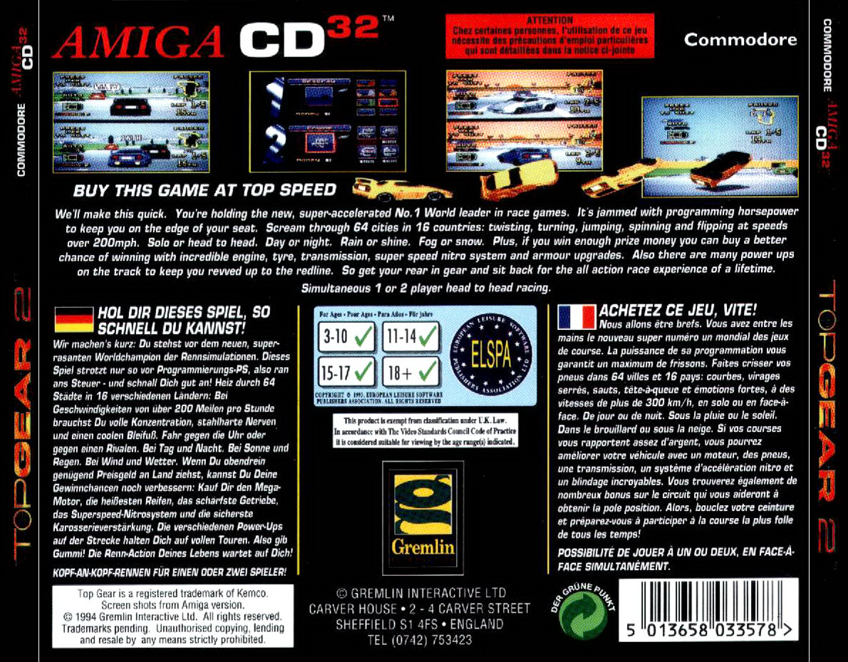 Top Gear 2 screenshot 3 for Amiga CD32
